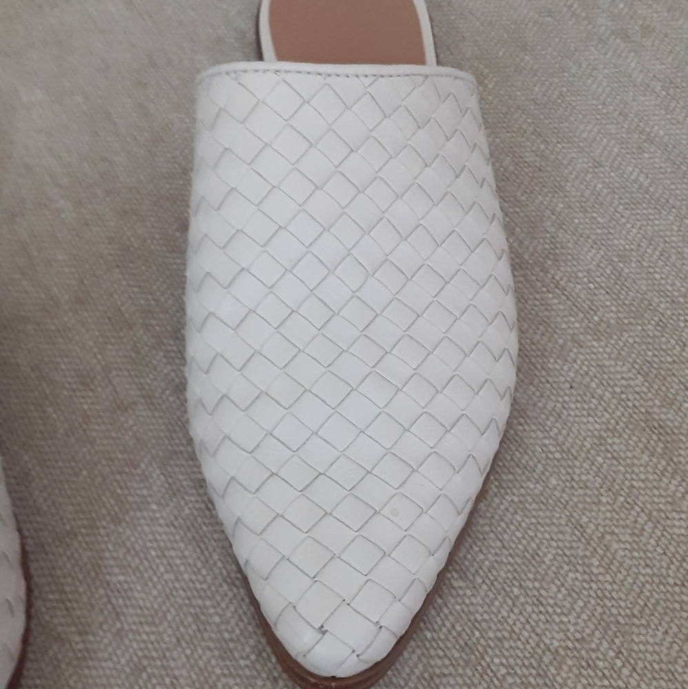 Marc Fisher Elegant Cream Woven Mules - Picture 10 of 12